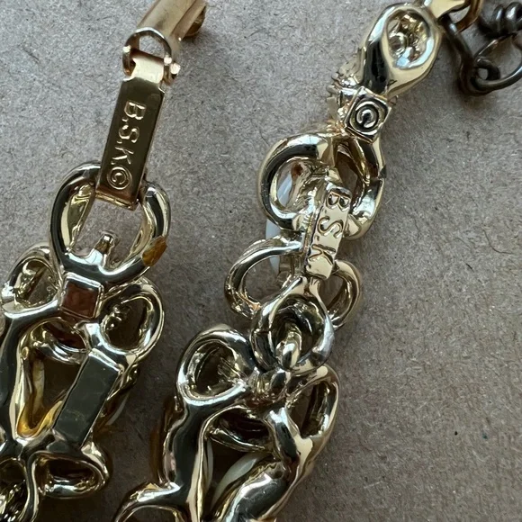 Vintage BSK Rhinestone Necklace and Bracelet Set; Clip-on Earrings - Picture 3 of 4